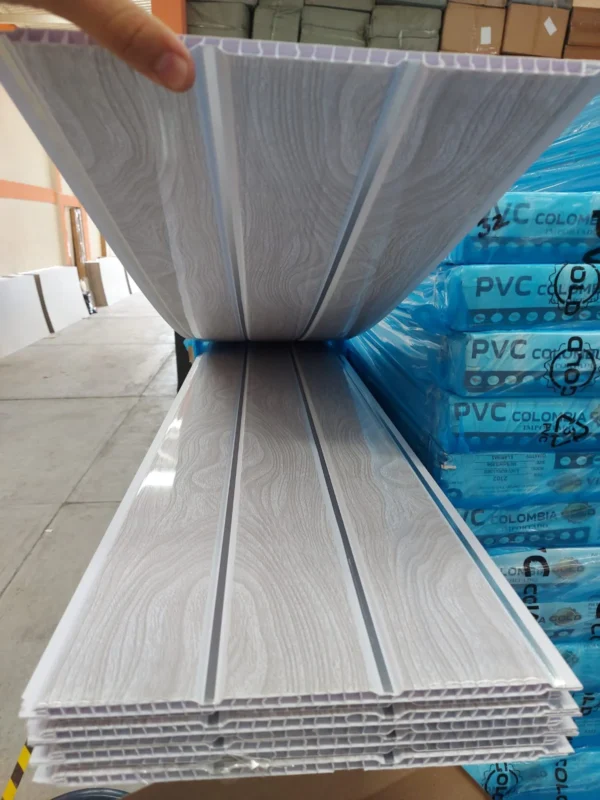 PVC  BLANCO MADERA 3 LINEAS K-16